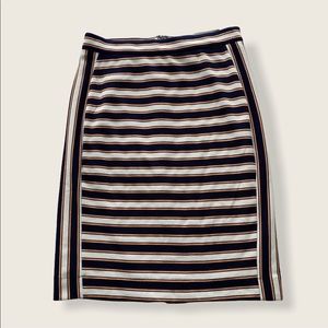 Banana Republic Navy & White Striped Pencil Skirt